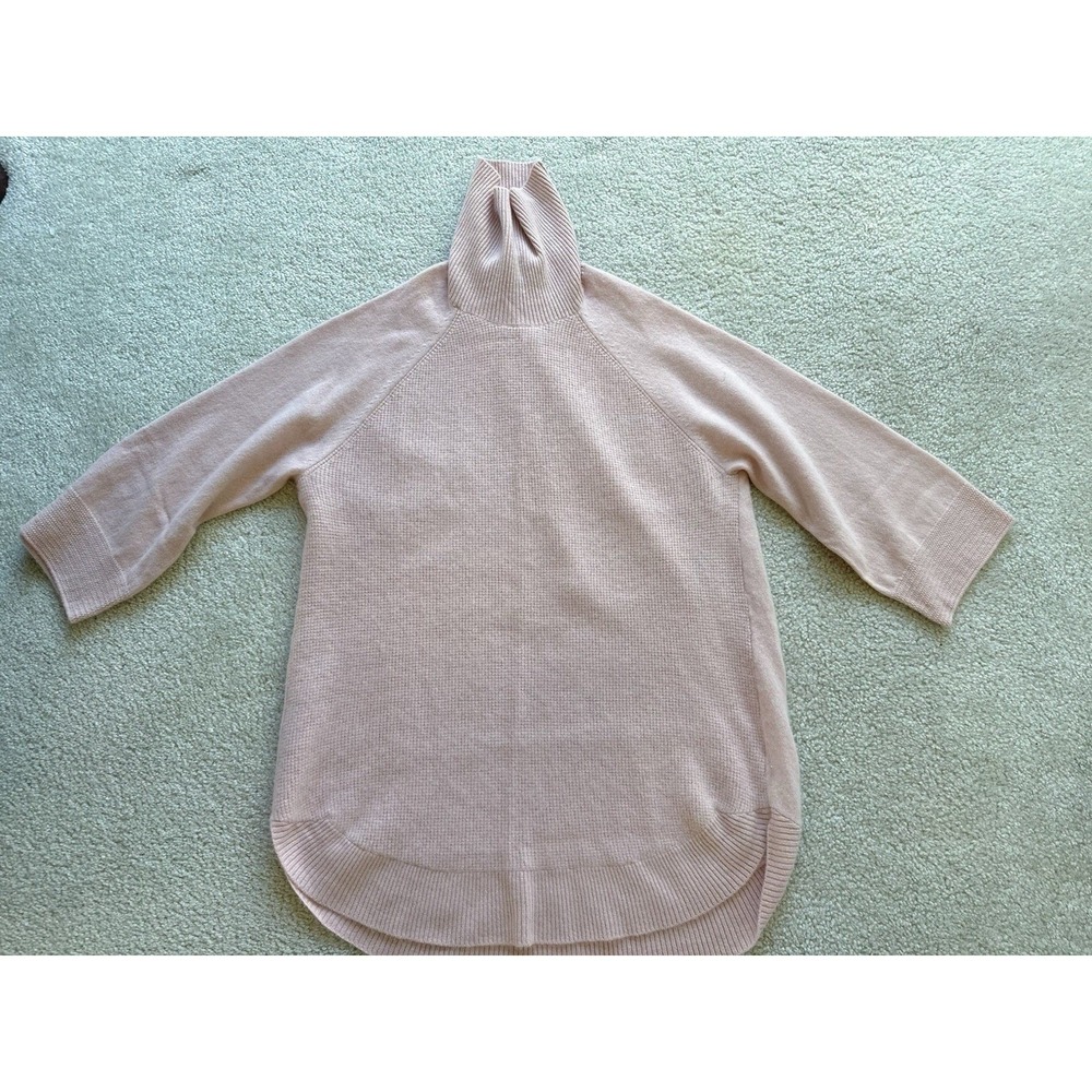 Soft by NAADAM 100% cashmere Turtle Neck 5/5 Sleeve Sweater Size L Light Pink